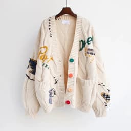 2026 Spring Autumn Female New Korean Version Lazy Style Cardigan Sweater Coat Women's Loose Short Knit Screw Thread Splicing Top