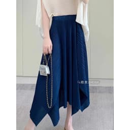 Miyake Temperament Pleated Half Skirt for Women 2024 Summer New Drape Feeling Irregular Pleated Long Skirt for Women