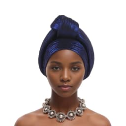 Glitter Fabric Top Knotted Turban Cap Fashion Women Headscarf Hat African Head Wraps Nigerian Wedding Party Headwear Bonnet