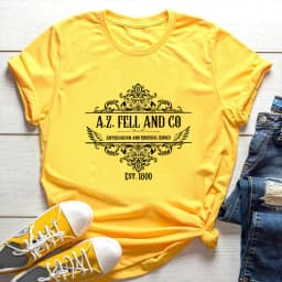 Good Omens T-shirts Woman A.Z. Fell and Co Antiquarian and Unusual Books T Shirt Retro Womens Clothing Unisex Casual Tops