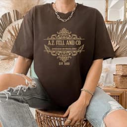 Good Omens T-shirts Woman A.Z. Fell and Co Antiquarian and Unusual Books T Shirt Retro Womens Clothing Unisex Casual Tops