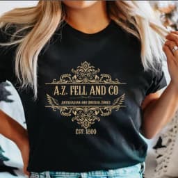 Good Omens T-shirts Woman A.Z. Fell and Co Antiquarian and Unusual Books T Shirt Retro Womens Clothing Unisex Casual Tops