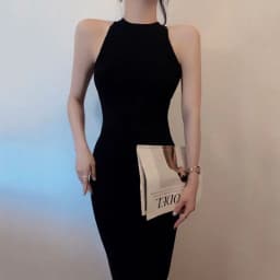 Lucyever Summer Sleeveless Halter Neck Women Dress Sexy Off Shoulder Split Bodycon Dresses Woman Vintage Slim Knitted Long Dress