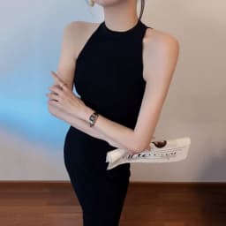 Lucyever Summer Sleeveless Halter Neck Women Dress Sexy Off Shoulder Split Bodycon Dresses Woman Vintage Slim Knitted Long Dress