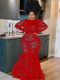 Lace Sleeve Evening Dresses Women Sexy and Elegant Mesh Hollow Package Hip Dress Night Club Party Autumn Long Dress Plus Size