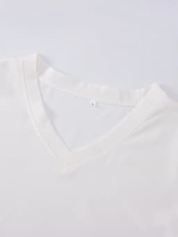 Solid V-Neck Scrub Top Elegant Micro Elasticity Uniform with Patch Pocket Split Short Sleeve Perfect for Women Nurses