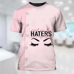 Artist Lashes Pattern T-Shirt For Women Eyelash Lovely 3D Printed Tees Summer Fashion Loose Tops Short Sleeves O-Neck T Shirts