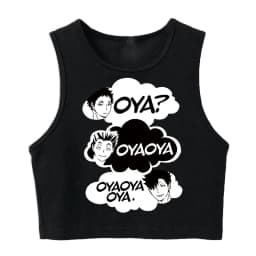 Fashion Vest Oya Oya Oya Haikyuu T Shirt Tank Top Kuroo Crop Top Tshirt Shirt Fly High Cropped Tees Karasuno T-shirt Tops Women