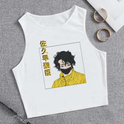 Fashion Vest Oya Oya Oya Haikyuu T Shirt Tank Top Kuroo Crop Top Tshirt Shirt Fly High Cropped Tees Karasuno T-shirt Tops Women