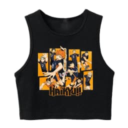 Fashion Vest Oya Oya Oya Haikyuu T Shirt Tank Top Kuroo Crop Top Tshirt Shirt Fly High Cropped Tees Karasuno T-shirt Tops Women