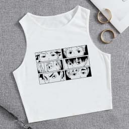 Fashion Vest Oya Oya Oya Haikyuu T Shirt Tank Top Kuroo Crop Top Tshirt Shirt Fly High Cropped Tees Karasuno T-shirt Tops Women
