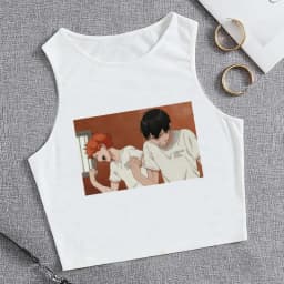 Fashion Vest Oya Oya Oya Haikyuu T Shirt Tank Top Kuroo Crop Top Tshirt Shirt Fly High Cropped Tees Karasuno T-shirt Tops Women