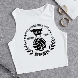 Fashion Vest Oya Oya Oya Haikyuu T Shirt Tank Top Kuroo Crop Top Tshirt Shirt Fly High Cropped Tees Karasuno T-shirt Tops Women
