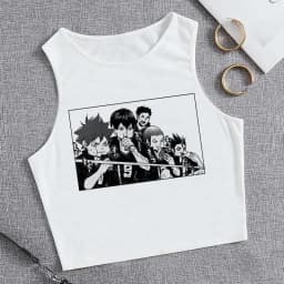 Fashion Vest Oya Oya Oya Haikyuu T Shirt Tank Top Kuroo Crop Top Tshirt Shirt Fly High Cropped Tees Karasuno T-shirt Tops Women