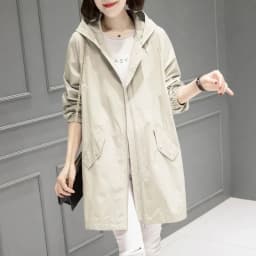 Solid Color Liner Jacket Long Hooded Trench Coat Female's 2024 new Spring And Autumn Loose Plus Size Women's Fashion Slim Coat