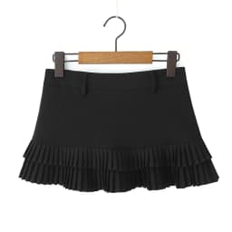 Summer Black Mini Skirts Vintage Kawaii Skirts Women Super Short Skirts For Woman Preppy Style Mirco Skirt Pleated Skirts Blue