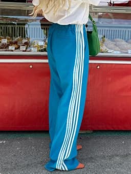 Women's Striped Pants Loose Elastic Waist Drawstring Straight Leg Casual Sweatpants with Pockets y2k Low Rise Baggy Trousers