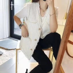 2025 Spring Autumn New Coarse Tweed Vest Fashion Women's Sleeveless Vest Coat Versatile Waistcoat Loose Female Tank Top Jacket
