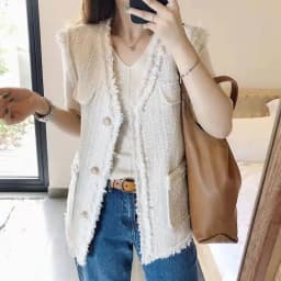 2025 Spring Autumn New Coarse Tweed Vest Fashion Women's Sleeveless Vest Coat Versatile Waistcoat Loose Female Tank Top Jacket