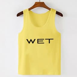 Wet Letter Print White Crop Top Shirt Y2k Streetwear Sexy Summer Clothes for Women Tank Tops 2024