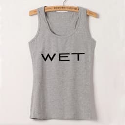 Wet Letter Print White Crop Top Shirt Y2k Streetwear Sexy Summer Clothes for Women Tank Tops 2024