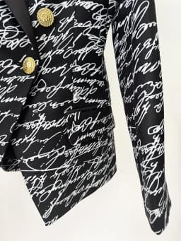 HIGH STREET Newest 2026 Stylish Designer Jacket Women's Love Letters Printed Double Breasted Blazer