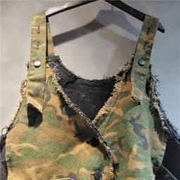 WTHT New Trendy Women's Patchwork Camouflage Denim Sling Tops High Waist Zipper Design A-line Skirts Female 2025 Summer 1LS1665