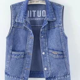 Loose Cowboy Vest Ladies Outwear Autumn Large Size 5XL Jeans Waistcoat Female Jacket Fashion Short Denim Sleeveless Women Coat
