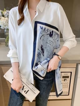 New Spring Women Blouses Fashion elegant ladies printed shirts Long Sleeve Tops Blusas Mujer