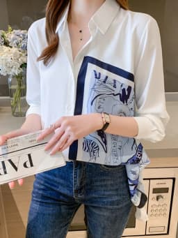 New Spring Women Blouses Fashion elegant ladies printed shirts Long Sleeve Tops Blusas Mujer