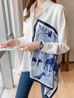 New Spring Women Blouses Fashion elegant ladies printed shirts Long Sleeve Tops Blusas Mujer