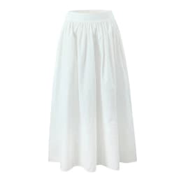 YENKYE 2025 Women Yellow White Cotton Big Swing Long Skirt Vintage High Waist Side Zipper A-line Summer Skirts Holiday