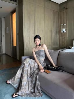 High Street Sexy New Summer Women Designer Vintage Printed Strapless Tube Top High Waist Long Skirt Female Two Piece Set