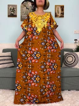 Abayas For Women 2025 New Print Floral Polyester New Kanga Clothing Loose Femme Robe African Ngeria Dresses With Hijabs Scarf