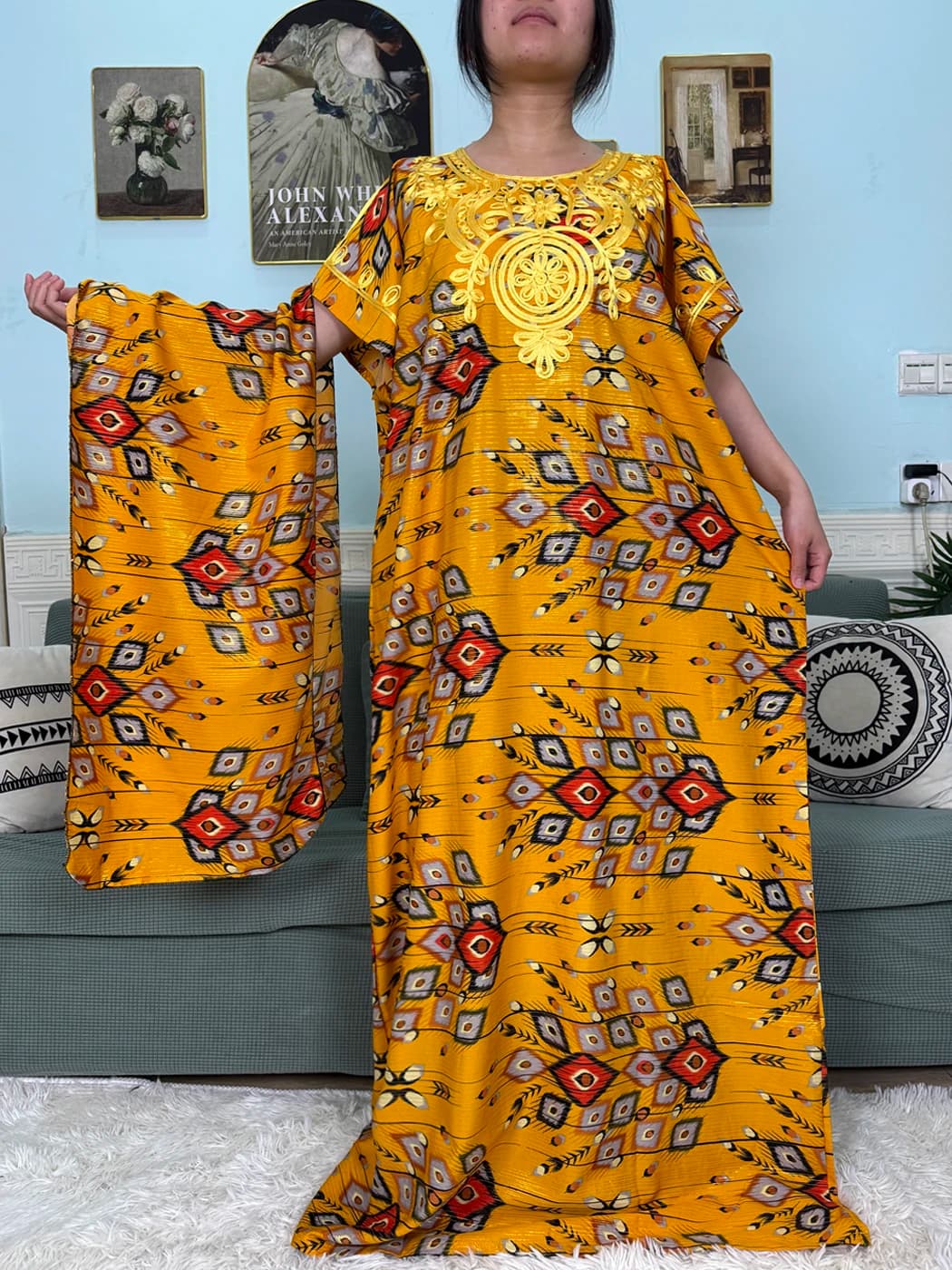 Abayas For Women 2025 New Print Floral Polyester New Kanga Clothing Loose Femme Robe African Ngeria Dresses With Hijabs Scarf