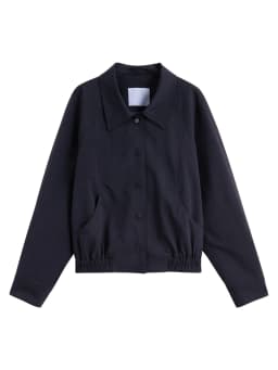 ZIQIAO Petite Size Jacket Short Jacket for Women 2025 Spring New Item Navy Blue Versatile Top Casual Loose Jacket 25ZQ91108