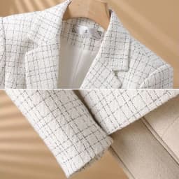 Fashionable White Checkered Suit Jacket For Women 2026 Spring Autumn  Small Fragrant New Design Elegant Suit Coat Female Blazer