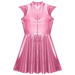 Womens Cocktail Dress Shiny Metallic Dress Alien Space Cap Sleeve High Waist A-line Dress for Halloween Party High Street Dress