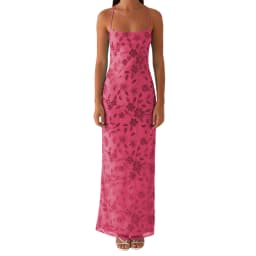 Women Summer Glitter Sequin Beaded Flower Cami Dress Slim High Split Spaghetti Strap Open Back Long Dresses for Party Club