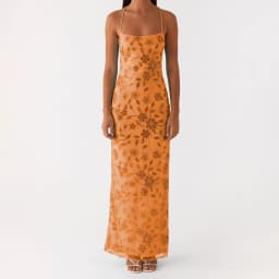 Women Summer Glitter Sequin Beaded Flower Cami Dress Slim High Split Spaghetti Strap Open Back Long Dresses for Party Club