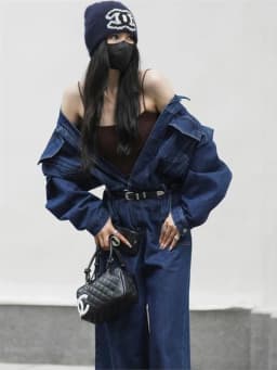 Street Denim Jeans Jumpsuit for Women Long Sleeve Rompers Trousers Safari Style High Quality New Fashion 2025