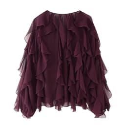 Spring 2025 Women Sex Semi-Sheer Long Sleeve V Neck Ruffle Blouse Shirt Front Button Streetwear Tops