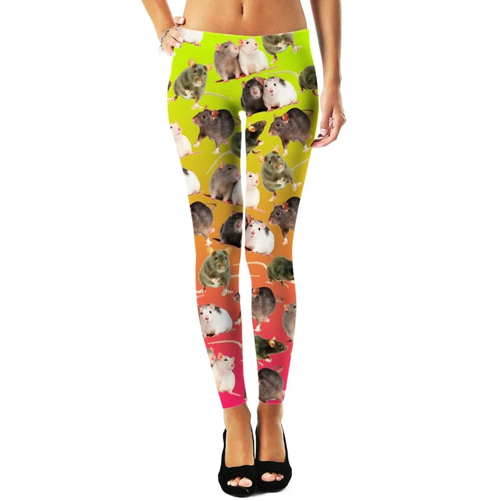 Women Leggings Fashion 3D Digital Printing Sloth Collage/Rats/Doge Leggings Sexy Elastic Female Skinny Leggings Harajuku DDK5