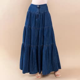 New Womens Denim Long Skirt Stylish Solid High Waist A-Line Jean Skirt For Summer Spring Club Street Style S-XL