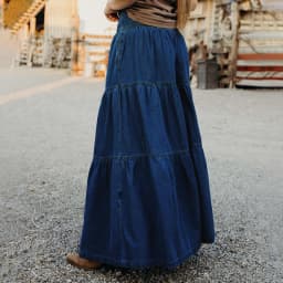 New Womens Denim Long Skirt Stylish Solid High Waist A-Line Jean Skirt For Summer Spring Club Street Style S-XL