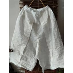2025 New Spring Elastic Waist Ankle Length Wide Legs Pants Women Fashion Loose Cotton Ramie Trousers Casual Womens Clothing