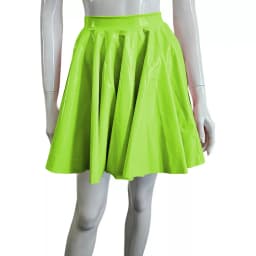 Plus Size Sweet Girl A-Line Goth Skirts Casual PVC Bottoms High Waist Faux Latex Slim Fit Mini Skirt Women Solid Sexy Club Skirt