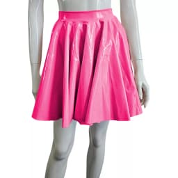 Plus Size Sweet Girl A-Line Goth Skirts Casual PVC Bottoms High Waist Faux Latex Slim Fit Mini Skirt Women Solid Sexy Club Skirt