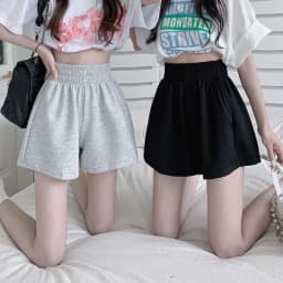 Korean Fashion Wide Leg Shorts Ladies Casual All-Match Elastic Waist Sport Short Pants Woman Solid Color Simple Loose Hot Shorts