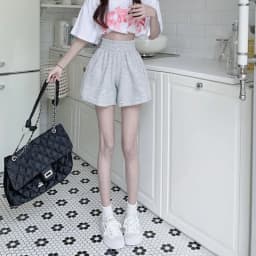 Korean Fashion Wide Leg Shorts Ladies Casual All-Match Elastic Waist Sport Short Pants Woman Solid Color Simple Loose Hot Shorts